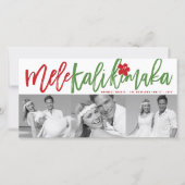 Mele Kalikimaka Brush 3 Fotocollage Feestdagenkaart (Voorkant)
