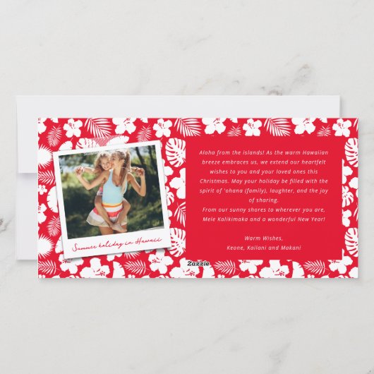 Mele Kalikimaka Brush 3 Fotocollage Feestdagenkaart (Achterkant)