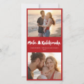 Mele Kalikimaka Brush 3 Fotocollage Kerstmis Feestdagenkaart (Voorkant)