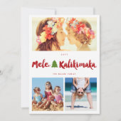 Mele Kalikimaka Brush 3 Fotocollage Kerstmis Feestdagenkaart (Voorkant)