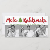Mele Kalikimaka Brush kerstboom 3 Multi Photo Feestdagenkaart (Voorkant)