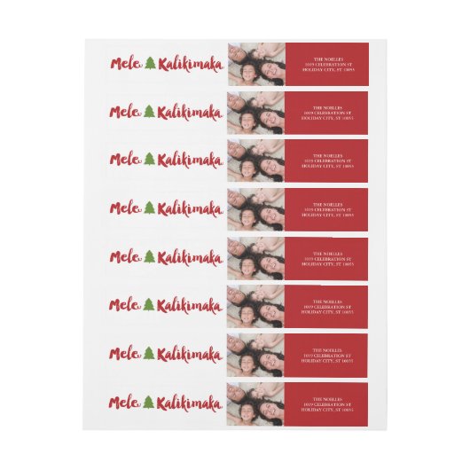 Mele Kalikimaka Brush kerstboomfoto Adres (Vel)