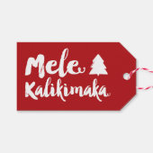 Mele Kalikimaka Brush kerstboomvakantie Cadeaulabel (Voorkant (Horizontaal))