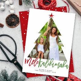 Mele Kalikimaka Brush Kerstmis - Kutout Foto Feestdagenkaart