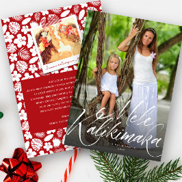 Mele Kalikimaka Brush Script Kerstfoto Feestdagenkaart