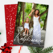 Mele Kalikimaka Brush Script Kerstfoto Feestdagenkaart