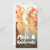 Mele Kalikimaka Brush Script Kerstmis Foto Feestdagenkaart (Voorkant)