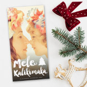 Mele Kalikimaka Brush Script Kerstmis Foto Feestdagenkaart