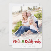 Mele Kalikimaka Brush Scriptkerstboom Foto Feestdagenkaart (Voorkant)