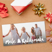 Mele Kalikimaka Brush Scriptkerstboom Foto Feestdagenkaart