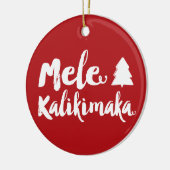 Mele Kalikimaka Brush Scriptkerstboom Foto Keramisch Ornament (Links)