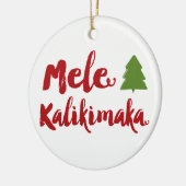 Mele Kalikimaka Brush Scriptkerstboom Foto Keramisch Ornament (Links)