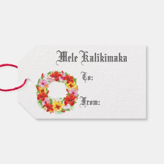 Mele Kalikimaka Cadeaulabel (Achterkant Horizontaal)