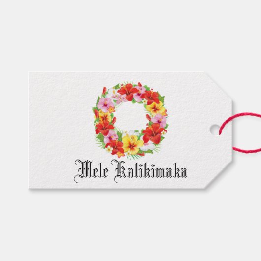 Mele Kalikimaka Cadeaulabel (Voorkant (Horizontaal))