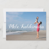 Mele Kalikimaka Chic Typography Simple Beach foto Feestdagenkaart (Voorkant)