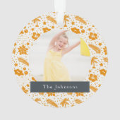 Mele Kalikimaka Christmas 2 Foto Sinaasappel Ornam Ornament (achterkant)