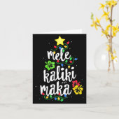 Mele Kalikimaka Christmas Hawaiian  Kaart (Gele Bloem)