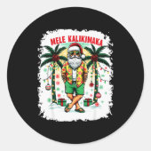 Mele Kalikimaka Christmas In July Hawaiian Santa S Ronde Sticker (Voorkant)