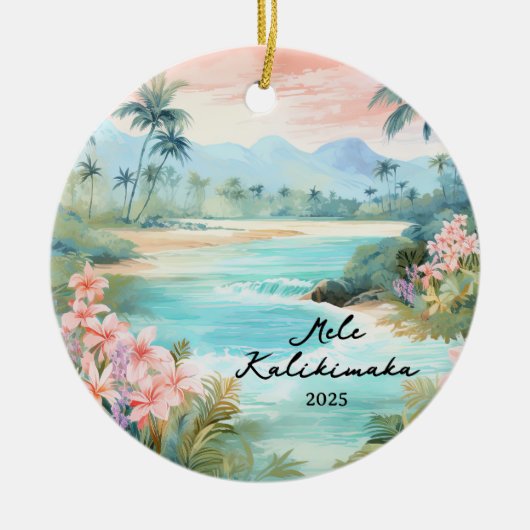 Mele kalikimaka Christmas Keramisch Ornament (Voorkant)