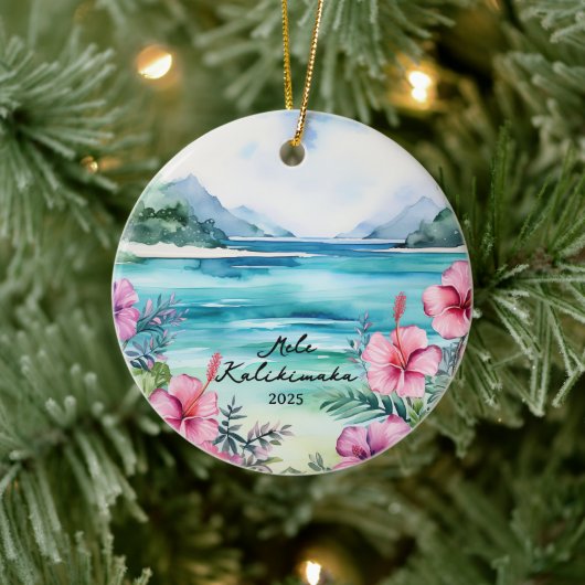 Mele kalikimaka Christmas Keramisch Ornament (Boom)