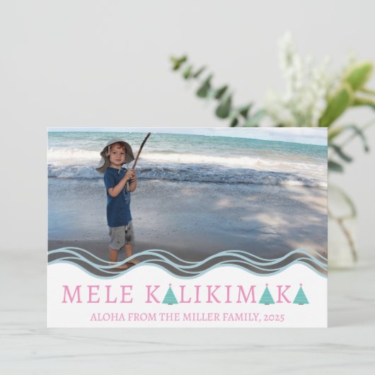 Mele Kalikimaka Christmas Photo Collage Feestdagenkaart (Staand voorkant)