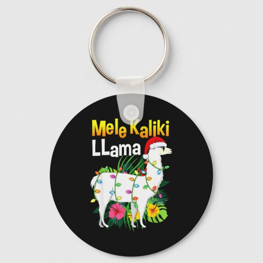 Mele Kalikimaka Christmas Shirt Hawaiian Llama X-m Sleutelhanger (Voorkant)