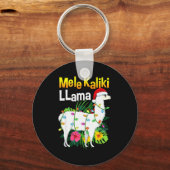 Mele Kalikimaka Christmas Shirt Hawaiian Llama X-m Sleutelhanger (Voorkant)
