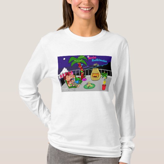 Mele Kalikimaka City Lichten Dames T-shirt (Voorkant)