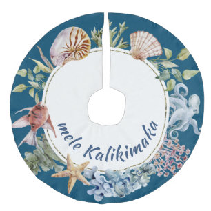 Mele Kalikimaka Coastal Tropical Theme Kerstmis Imitatie Linnen Kerstboom Kleed