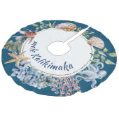 Mele Kalikimaka Coastal Tropical Theme Kerstmis Imitatie Linnen Kerstboom Kleed (Gekanteld)