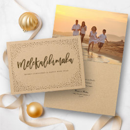 Mele Kalikimaka Confetti Chic Kerstfoto Folie Kaarten