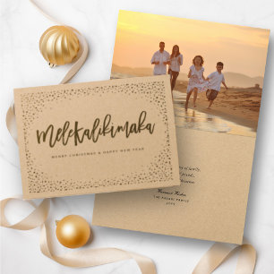 Mele Kalikimaka Confetti Chic Kerstfoto Folie Kaarten