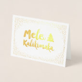 Mele Kalikimaka Confetti Chic Kerstfoto Folie Kaarten (Voorkant)
