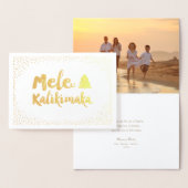 Mele Kalikimaka Confetti Chic Kerstfoto Folie Kaarten (Display)