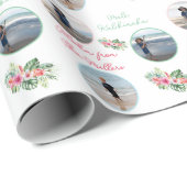 Mele Kalikimaka Custom 3 Foto Kerstmis Cadeaupapier (Rol Hoek)