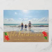 Mele Kalikimaka Custom Folie Feestdagenkaart (Voorkant)