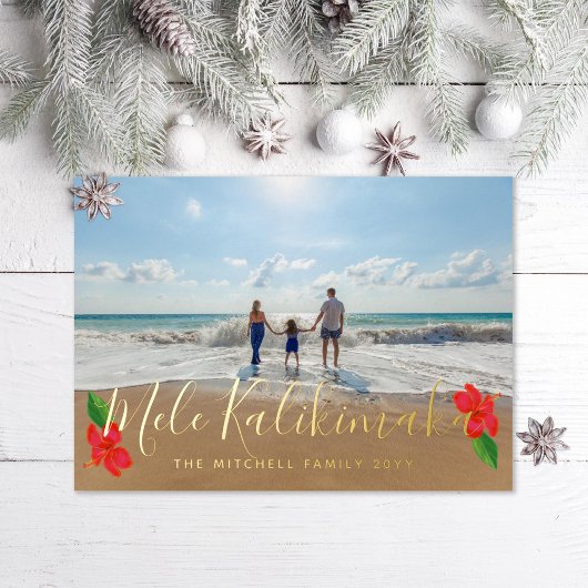 Mele Kalikimaka Custom Folie Feestdagenkaart