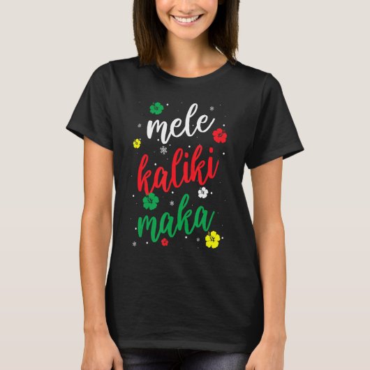 Mele Kalikimaka Cute Flower Kerstmis Hawaiian App T-shirt (Voorkant)