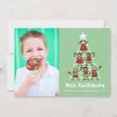 Mele Kalikimaka Cute Fun kerstboom Kinder Foto Feestdagenkaart (Voorkant)