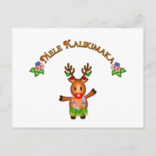 Mele Kalikimaka Deer Briefkaart (Voorkant)