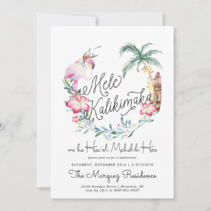 Mele Kalikimaka Eiland Kerst Uitnodiging