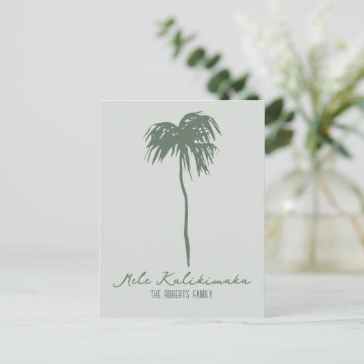 Mele Kalikimaka Elegant Hawaiian Kerstmis Briefkaart (Staand voorkant)