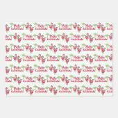 Mele Kalikimaka en Hawaiian Santas inpakpapier (Voorkant)