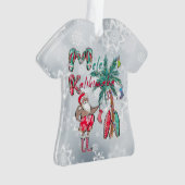 Mele Kalikimaka en Surfen Santa Ornament (voorkant)