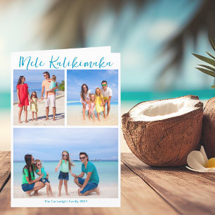 Mele Kalikimaka Familie Brief Strand Kerstmis Feestdagen Kaart