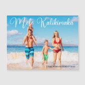 Mele Kalikimaka Familie Foto Beach Magnet Card (Voorkant)