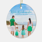 Mele Kalikimaka Familie Strand Foto 2023 Kerstmis Keramisch Ornament (Links)