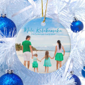 Mele Kalikimaka Familie Strand Foto 2023 Kerstmis Keramisch Ornament