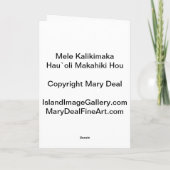 Mele Kalikimaka Feestdagen Kaart (Achterkant)