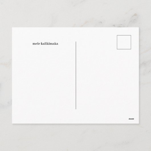 mele kalikimaka feestdagenkaart (Achterkant)